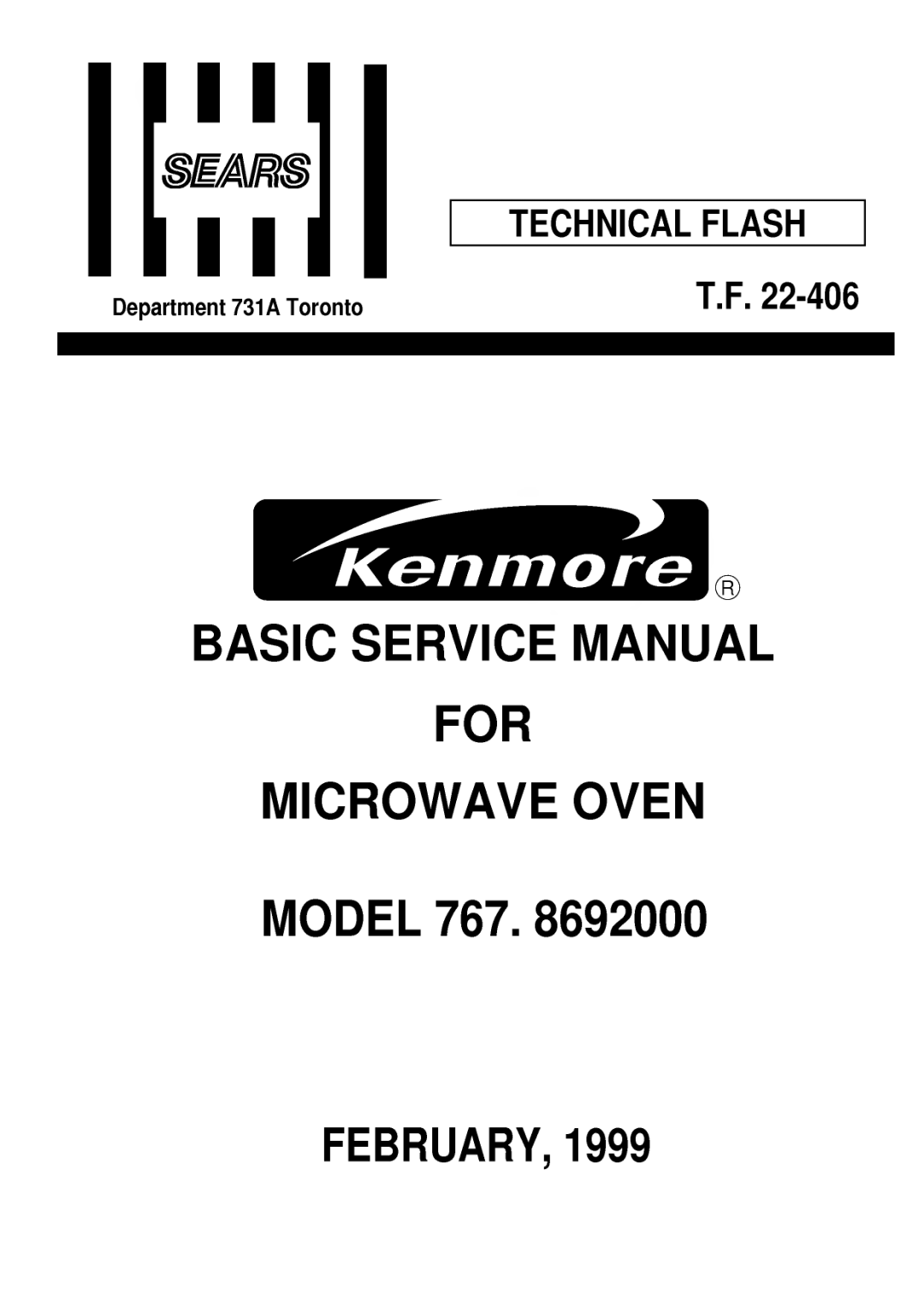Kenmore 767.8692 manual 