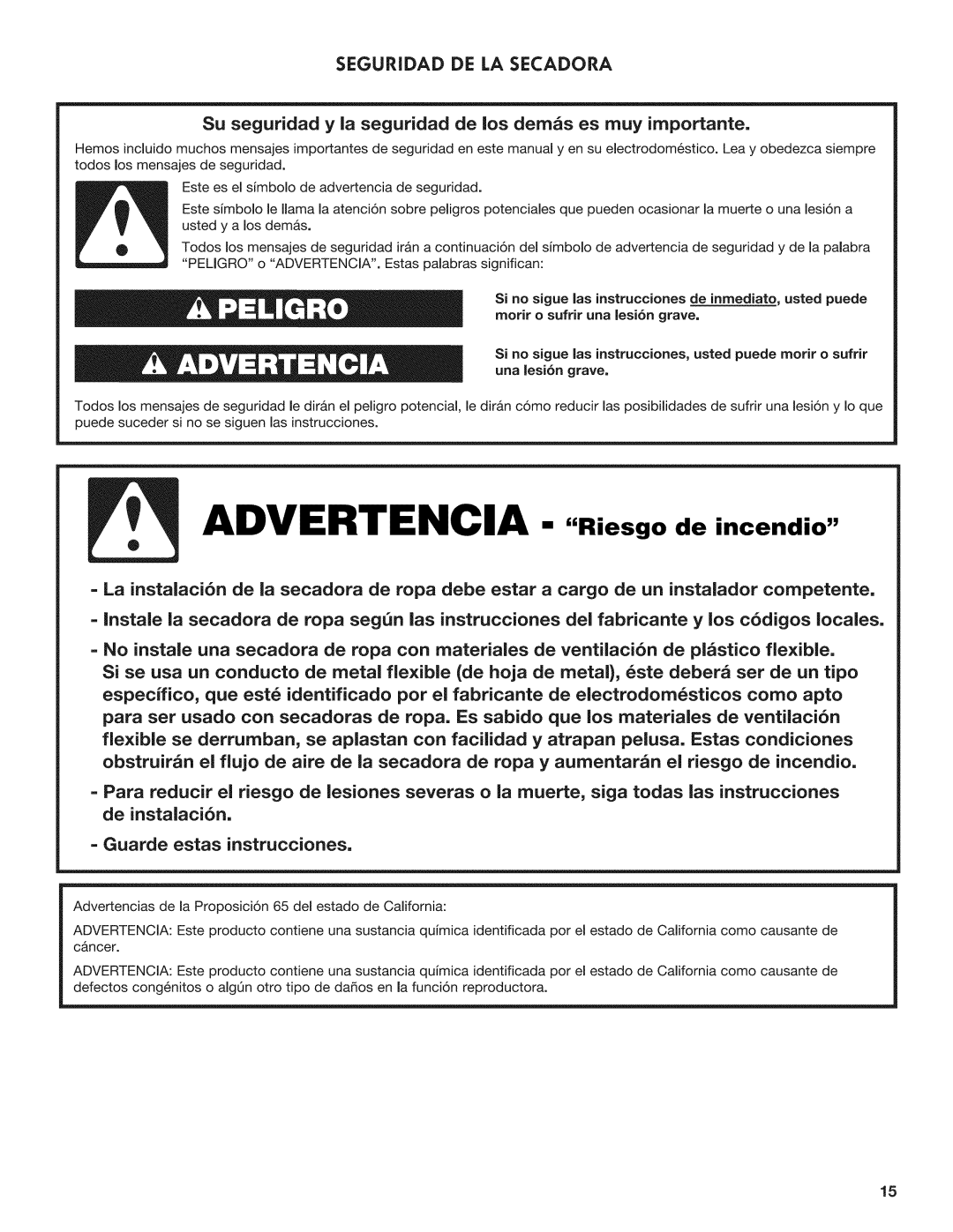 Kenmore 7800, 6800, C6801 manual Seguridad DE LA Secadora, Su seguridad y la seguridad de los demos es muy importante 