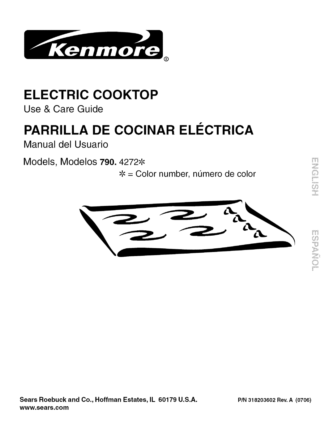 Kenmore 790 manual Use & Care Guide Guía de uso y cuidada, Kenmore Elite, Electric Range, Estufa eléctrica 
