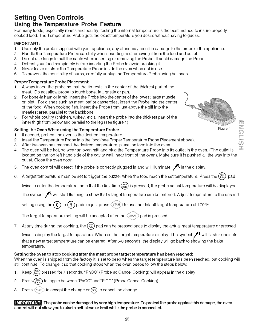 Kenmore 790. 4788, 790. 4789 manual Using the Temperature Probe Feature 