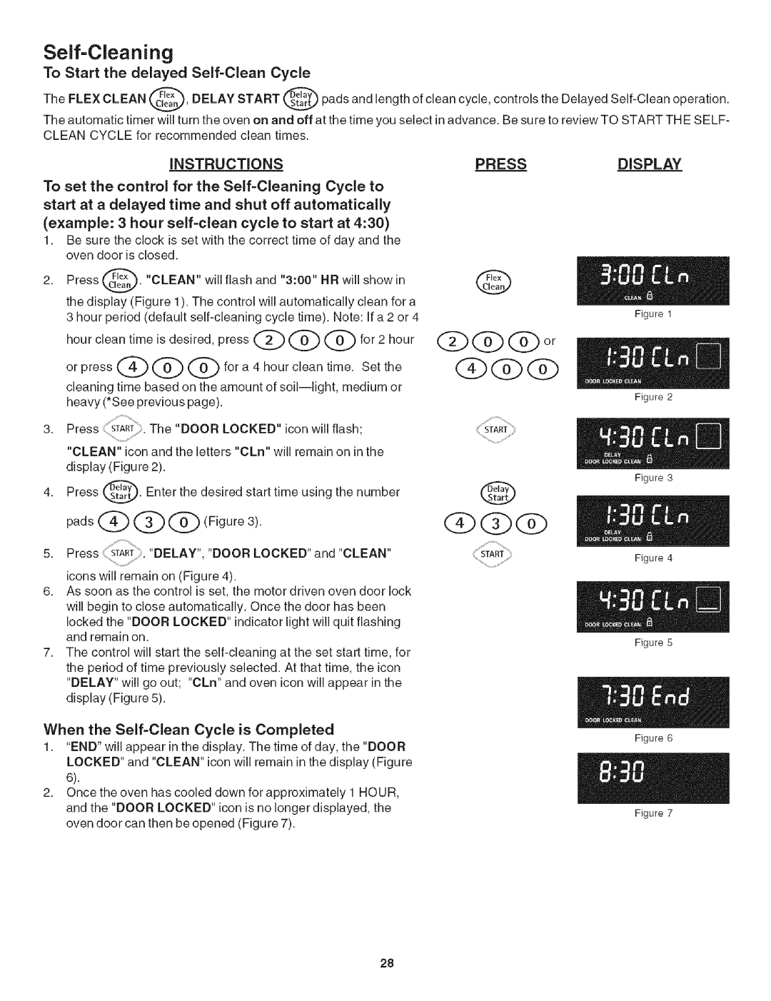 Kenmore 790. 4789, 790. 4788 manual Self=Cleaning, To Start the delayed Self=Clean Cycle 