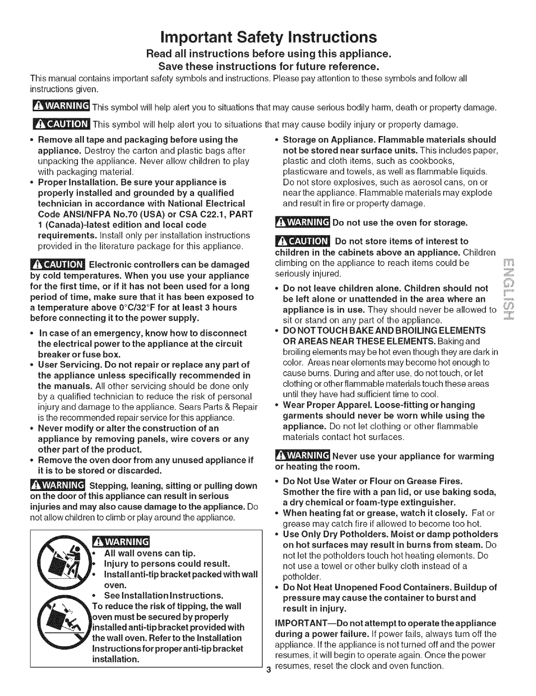 Kenmore 790. 4788 manual Read all instructions before using this appliance, Save these instructions for future reference 