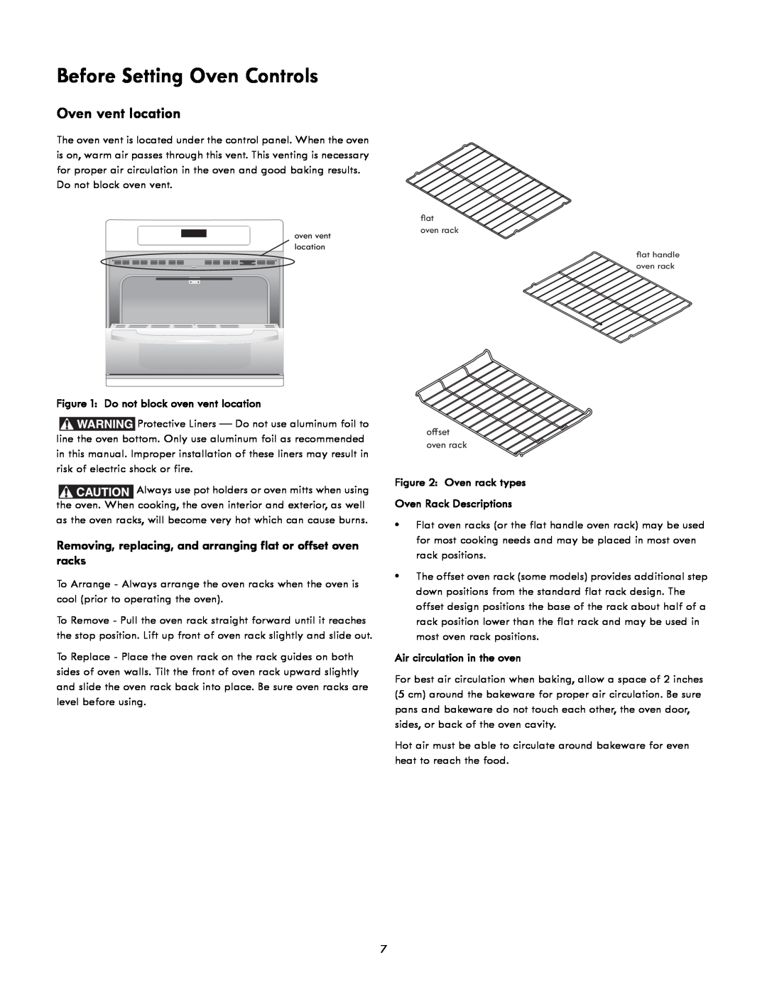 Kenmore 790-4940, 790-4942 manual Before Setting Oven Controls, Oven vent location, Do not block oven vent location 