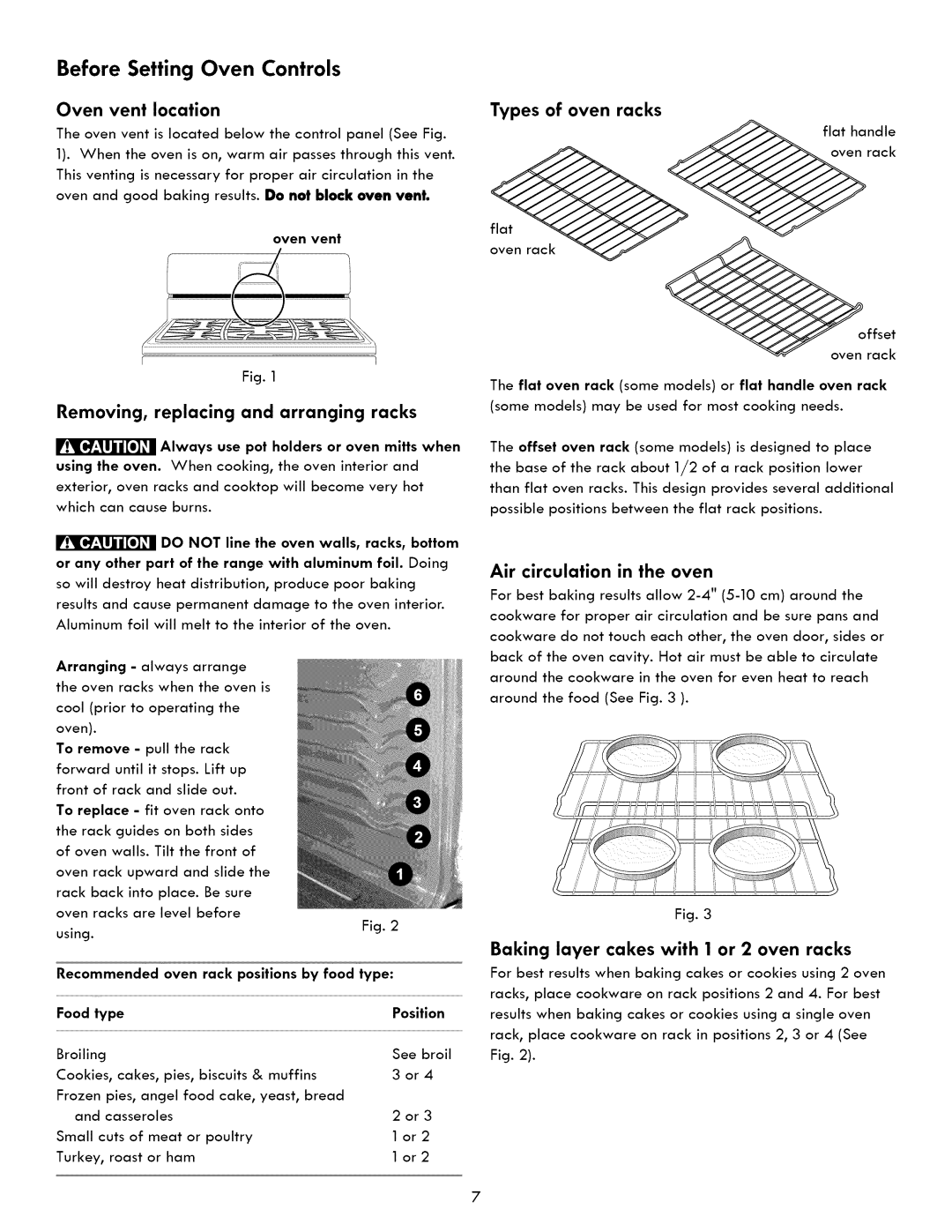 Kenmore 790. 7260 manual Before Setting Oven Controls, Removing, replacing and arranging racks, Types of oven racks 