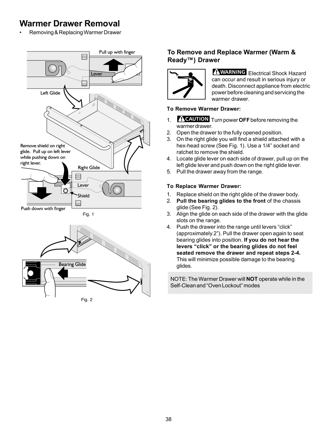 Kenmore 790-9663 manual Warmer Drawer Removal, To Remove and Replace Warmer Warm Ready Drawer, To Remove Warmer Drawer 