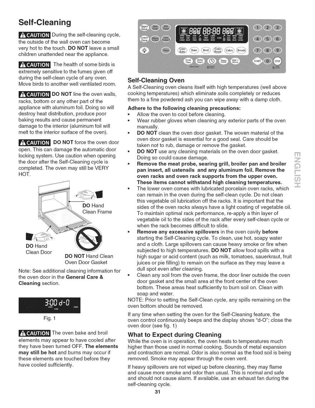 Kenmore 790. 9802 manual Self-Cleaning Oven, What to Expect during Cleaning, Pan insert, all ustensils 