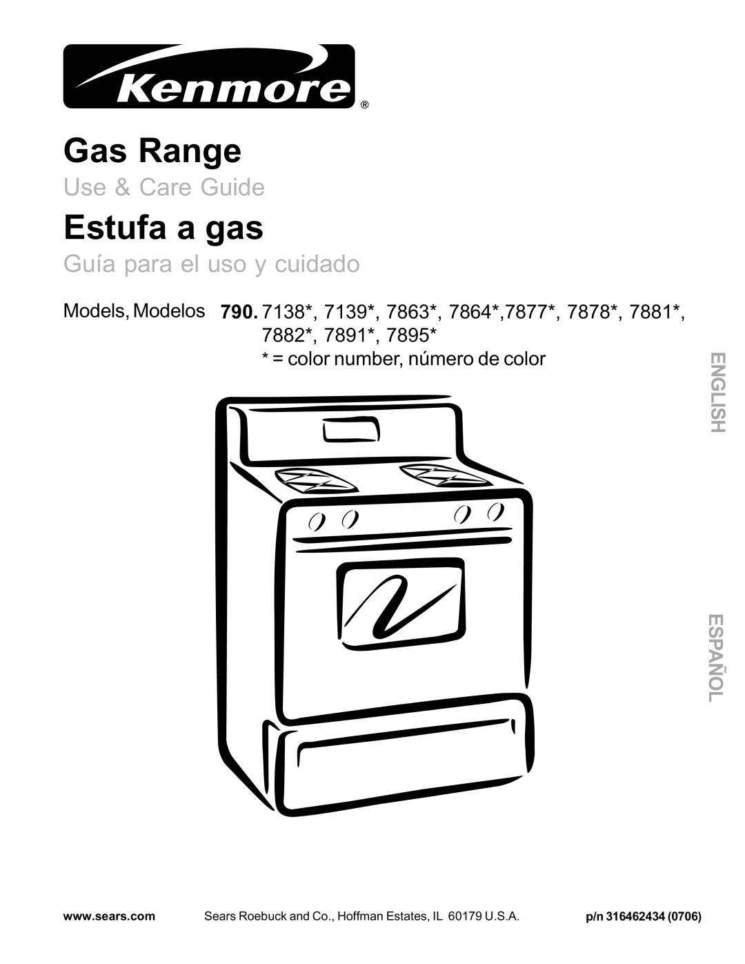 Kenmore 790 manual Gas Range 