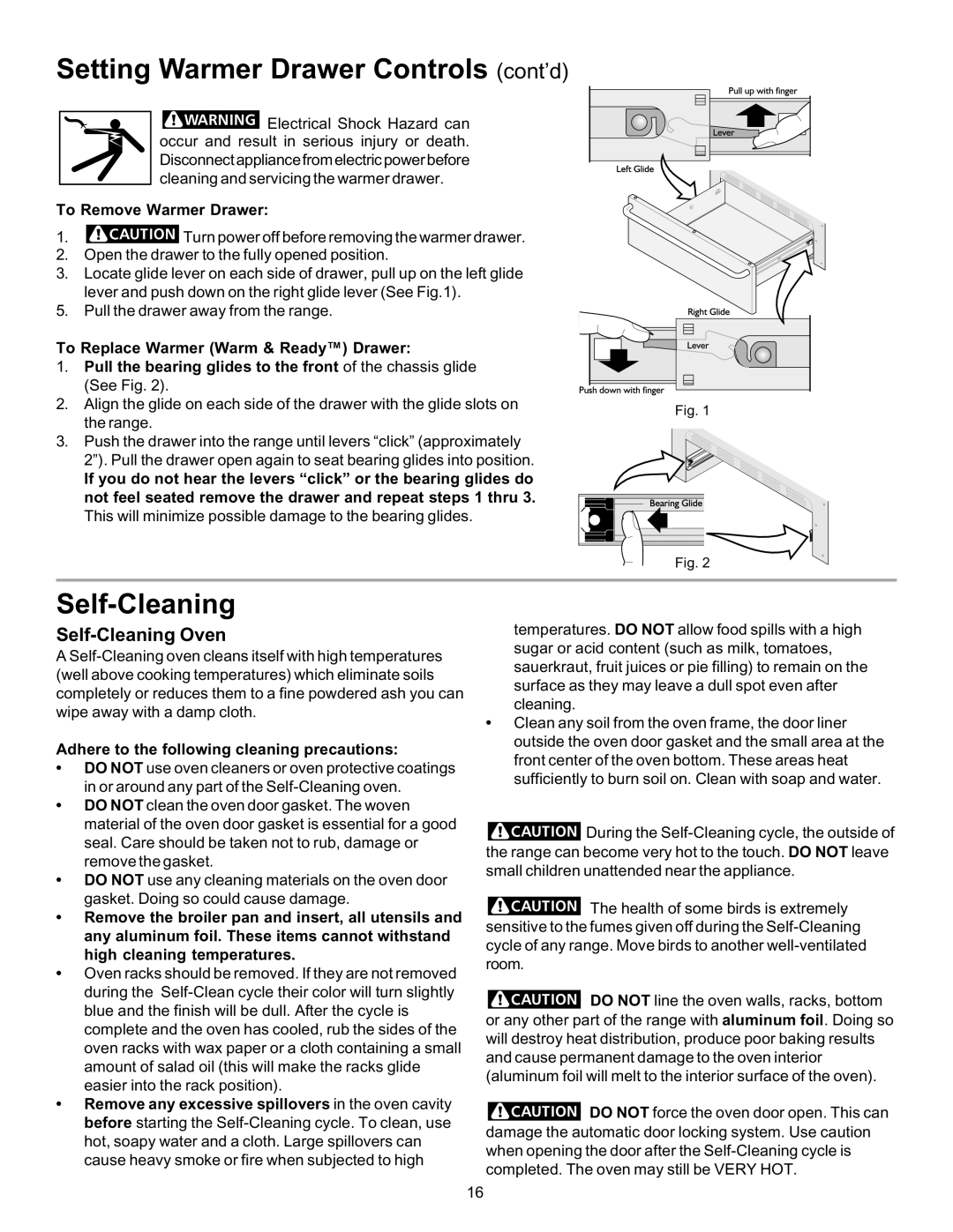 Kenmore 790 manual Setting Warmer Drawer Controls cont’d, Self-Cleaning Oven, To Remove Warmer Drawer 