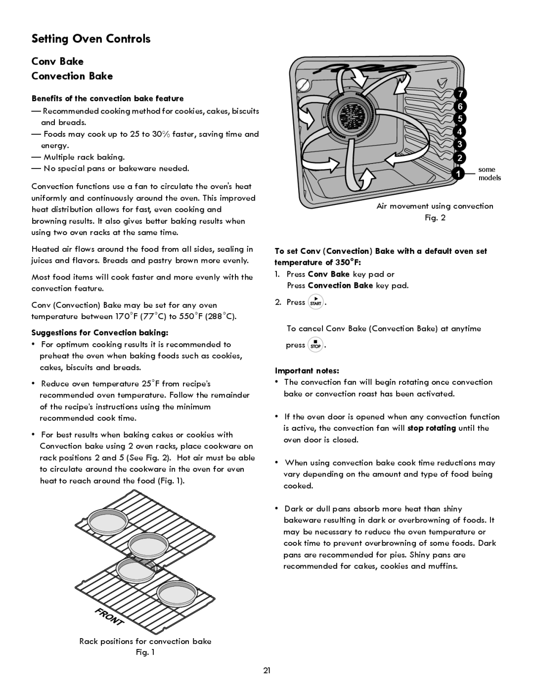 Kenmore 790 manual Conv Bake Convection Bake, Benefits of the convection bake feature, Suggestions for Convection baking 