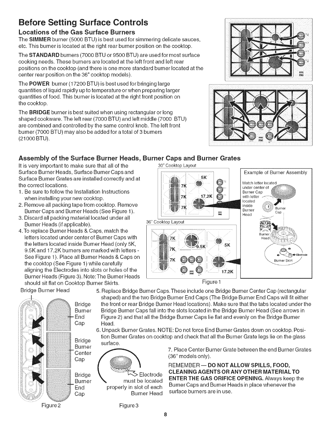 Kenmore 790.3101 manual Before Setting Surface Controls, Locations of the Gas Surface Burners 