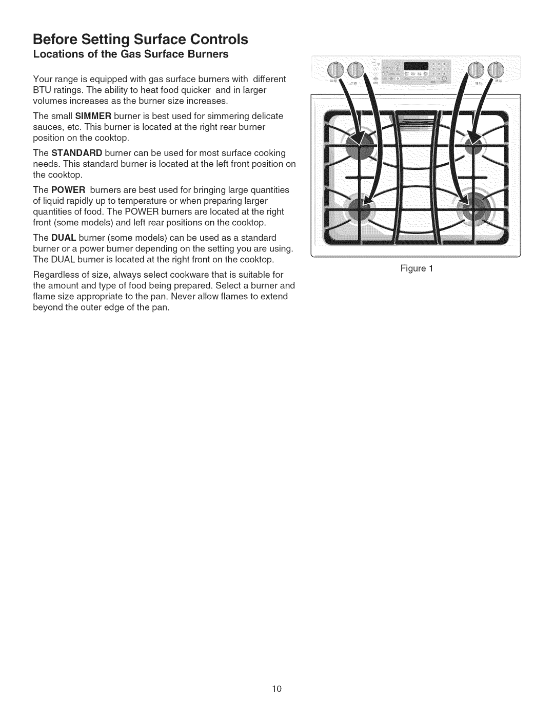 Kenmore 790.3103, 790.3104 manual Locations of the Gas Surface Burners 