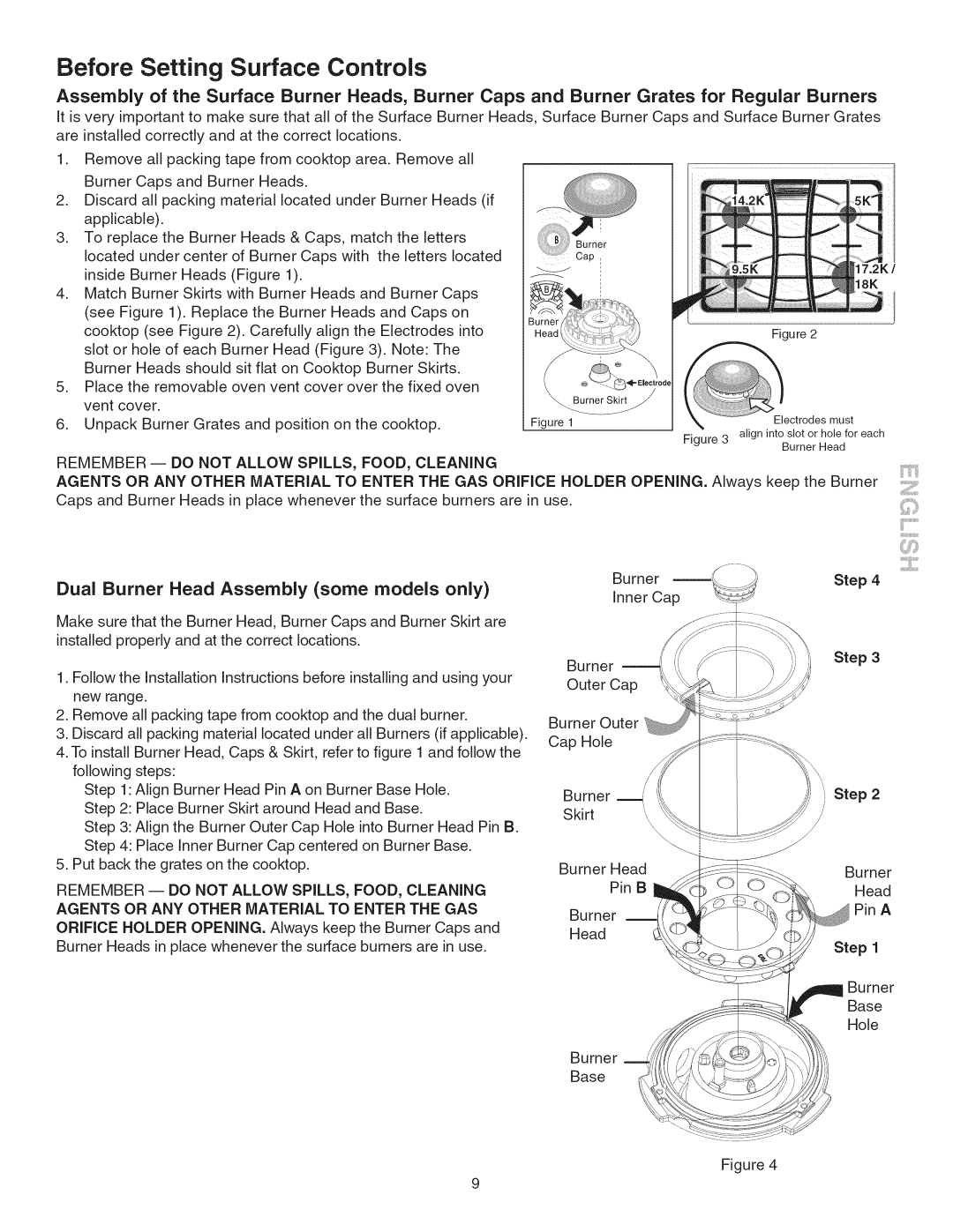 Kenmore 790.3104, 790.3103 manual Before Setting Surface Controls, Dual Burner Head Assembly some models only 