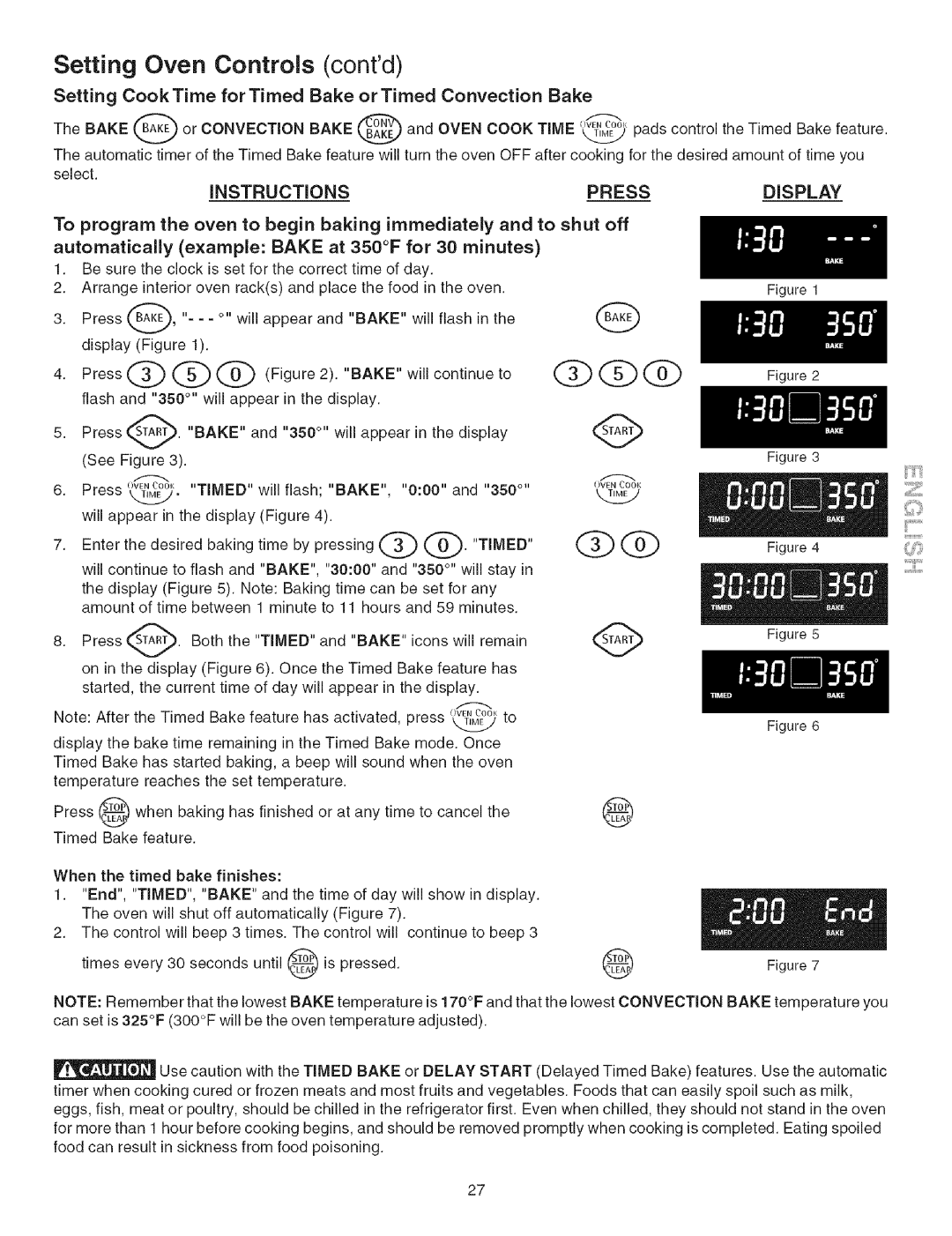 Kenmore 790.3671 manual Setting, Oven, Controls Contd, CookTime 