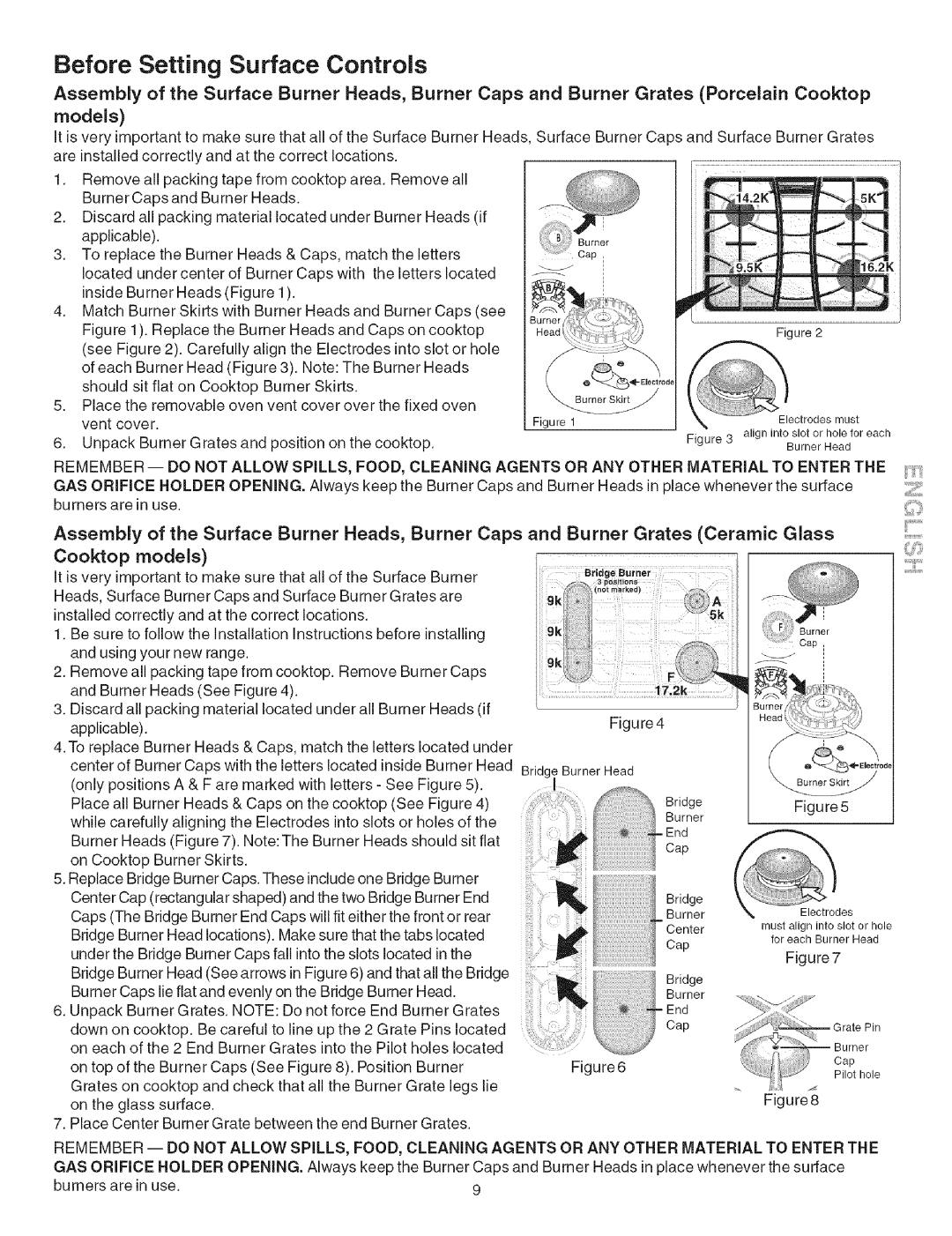 Kenmore 790.3671 manual Before Setting Surface Controls, Burner 