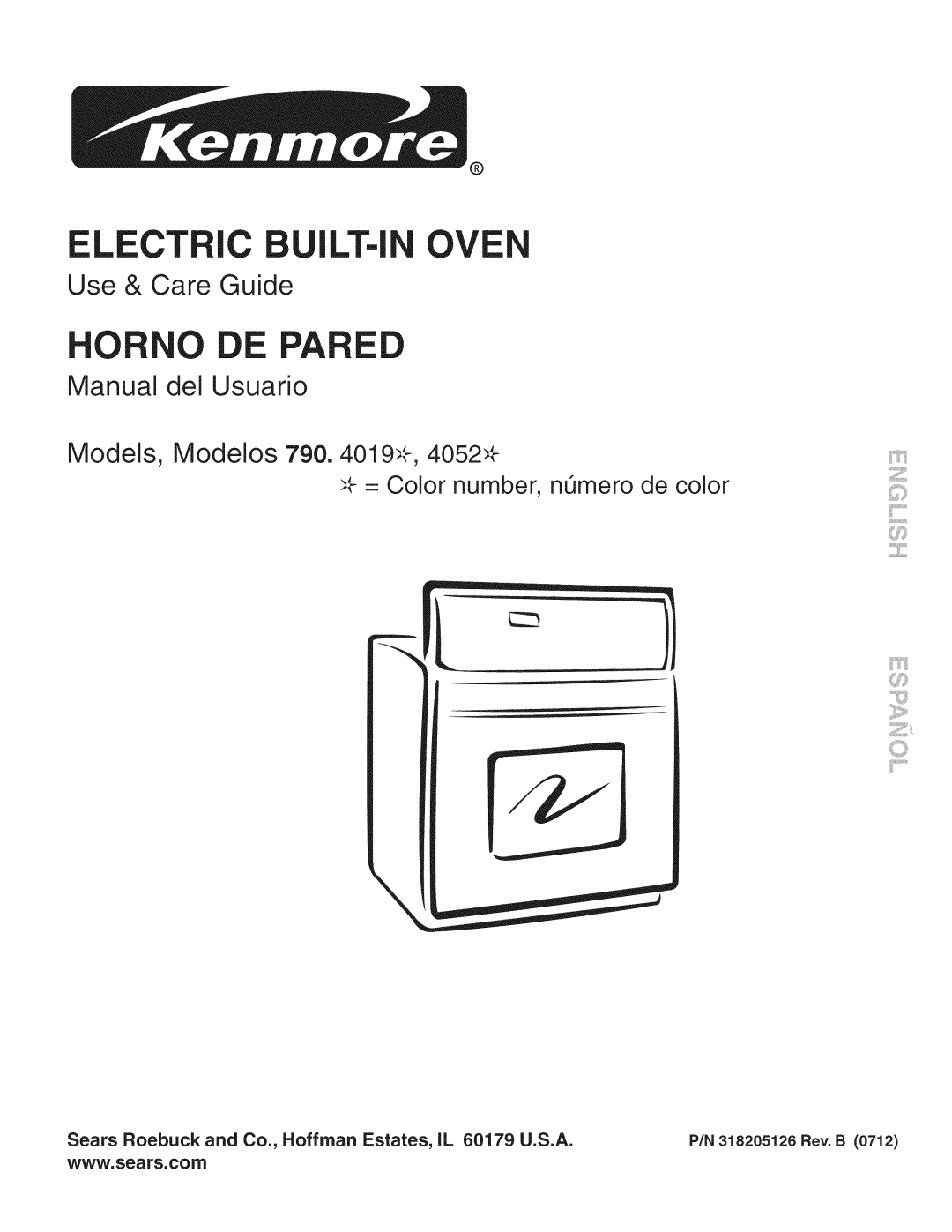 Kenmore 790.4019 manual Iiii, Sears Roebuck and Co., Hoffman Estates, IL 60179 U.S.A, 318205126 Rev. B 