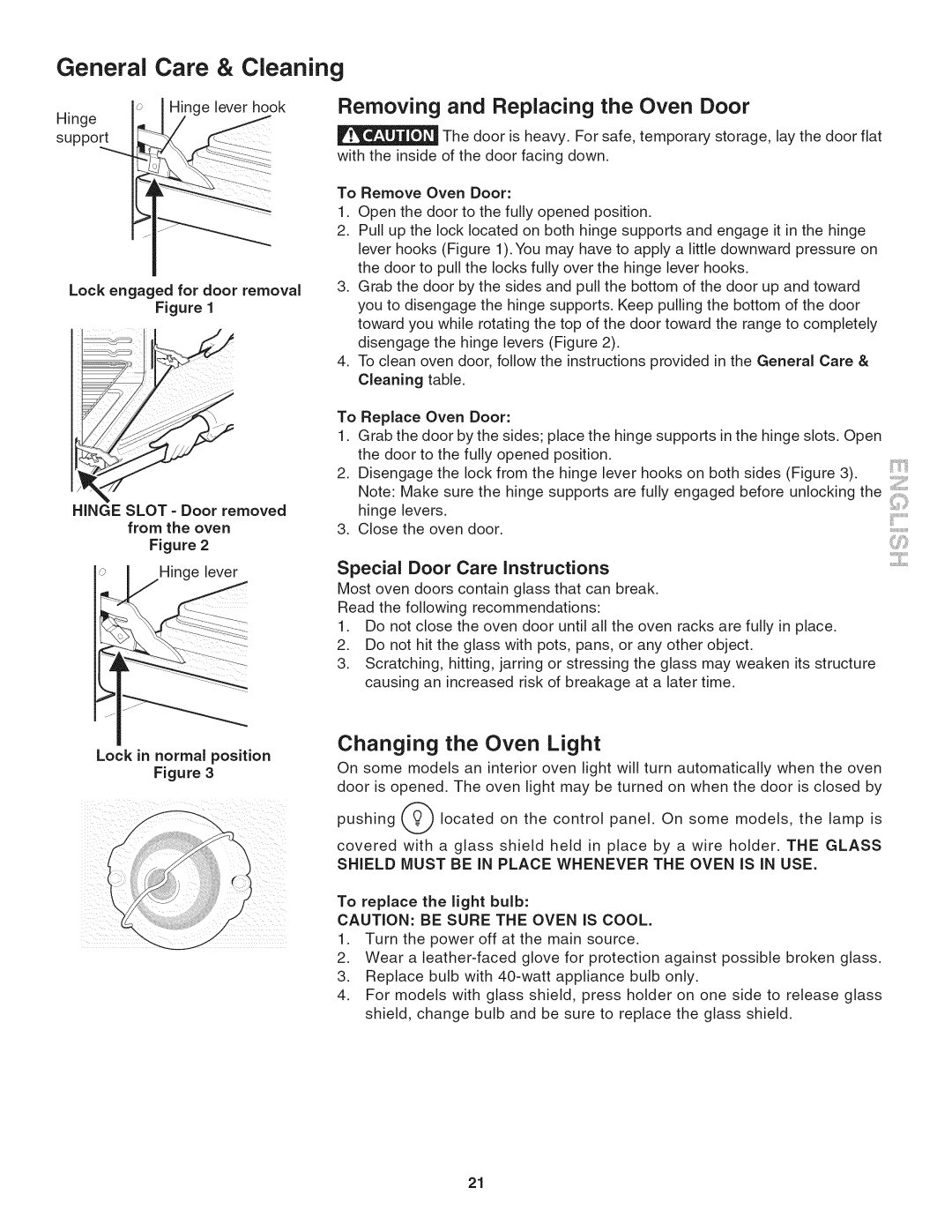 Kenmore 790.4019 manual Special Door Care Instructions, Lock in normal position 