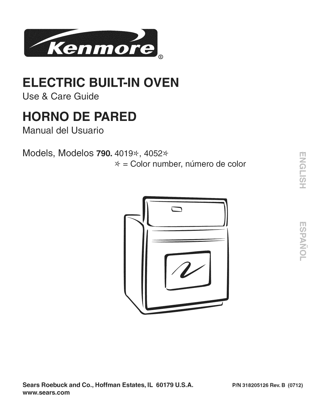 Kenmore 790.4019 manual Use & Care Guide, Manual del Usuario, Models, Modelos 790. 4019;_-,4052_, Elect C Ilt-Inov, i_iii 
