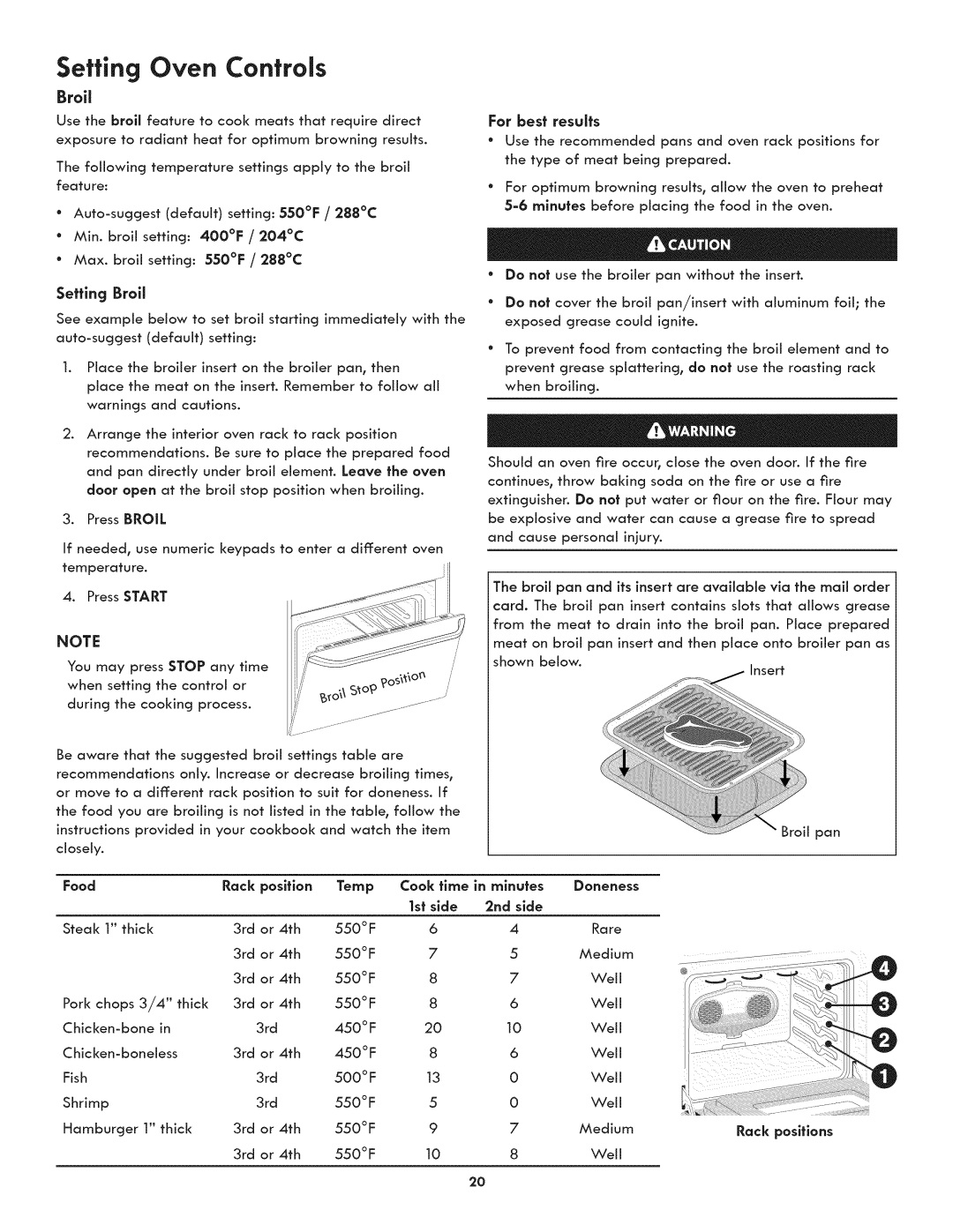 Kenmore 790.4107 manual Broil, Setting Broll, Cook flme, Or 4th 