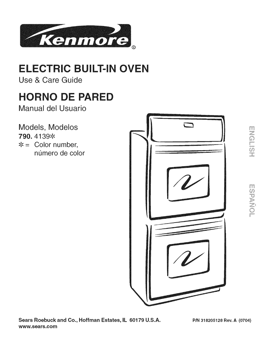 Kenmore 790.4139 manual Sears Roebuck and Co., Hoffman Estates, IL 60179 U.S.A, 318205128 Rev. a 