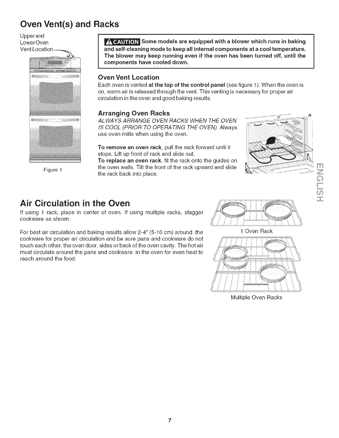 Kenmore 318205128, 790.4139 manual Location, Arranging, Oven Racks 