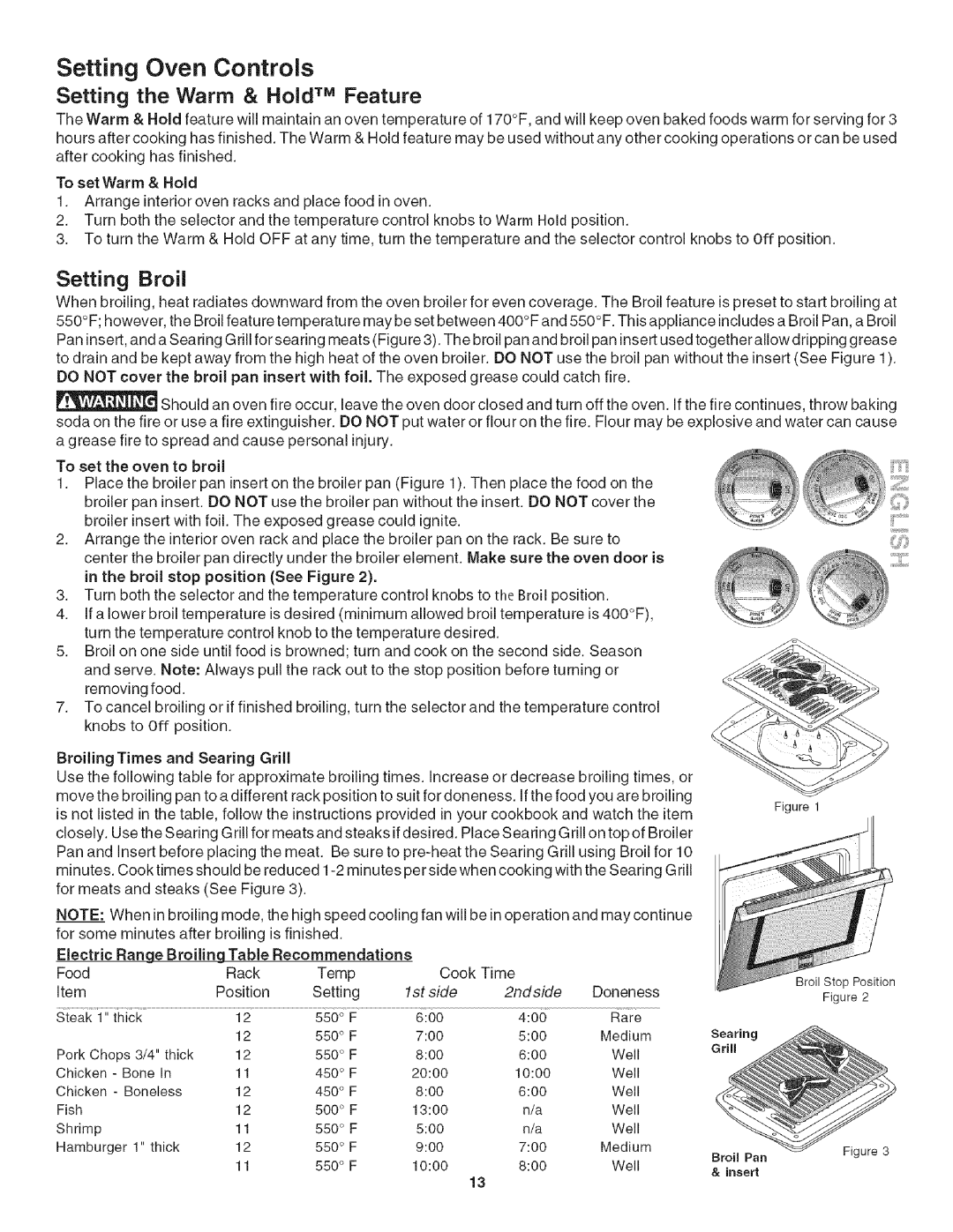 Kenmore 790.42003 manual Setting the Warm & Hold TM Feature, Setting Broil, To set Warm & Hold, To set the oven to broil 