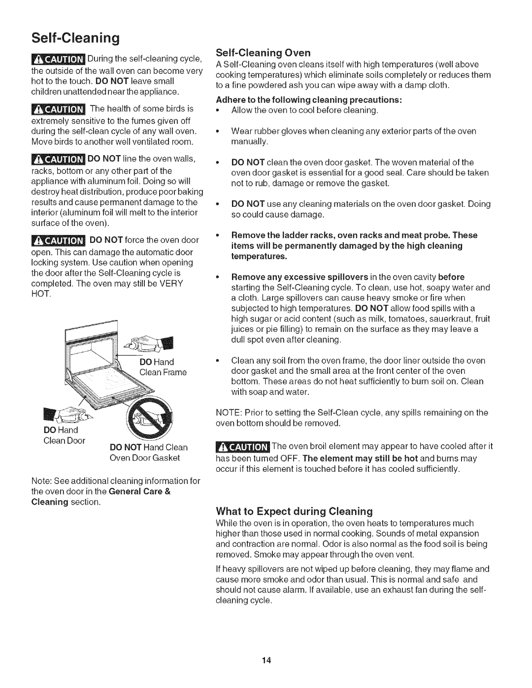 Kenmore 790.42003 manual Self-Cleaning, Self=Cleaning Oven, What to Expect during Cleaning 