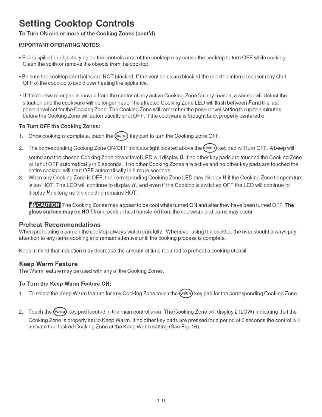 Kenmore 790.428 manual On/Off 