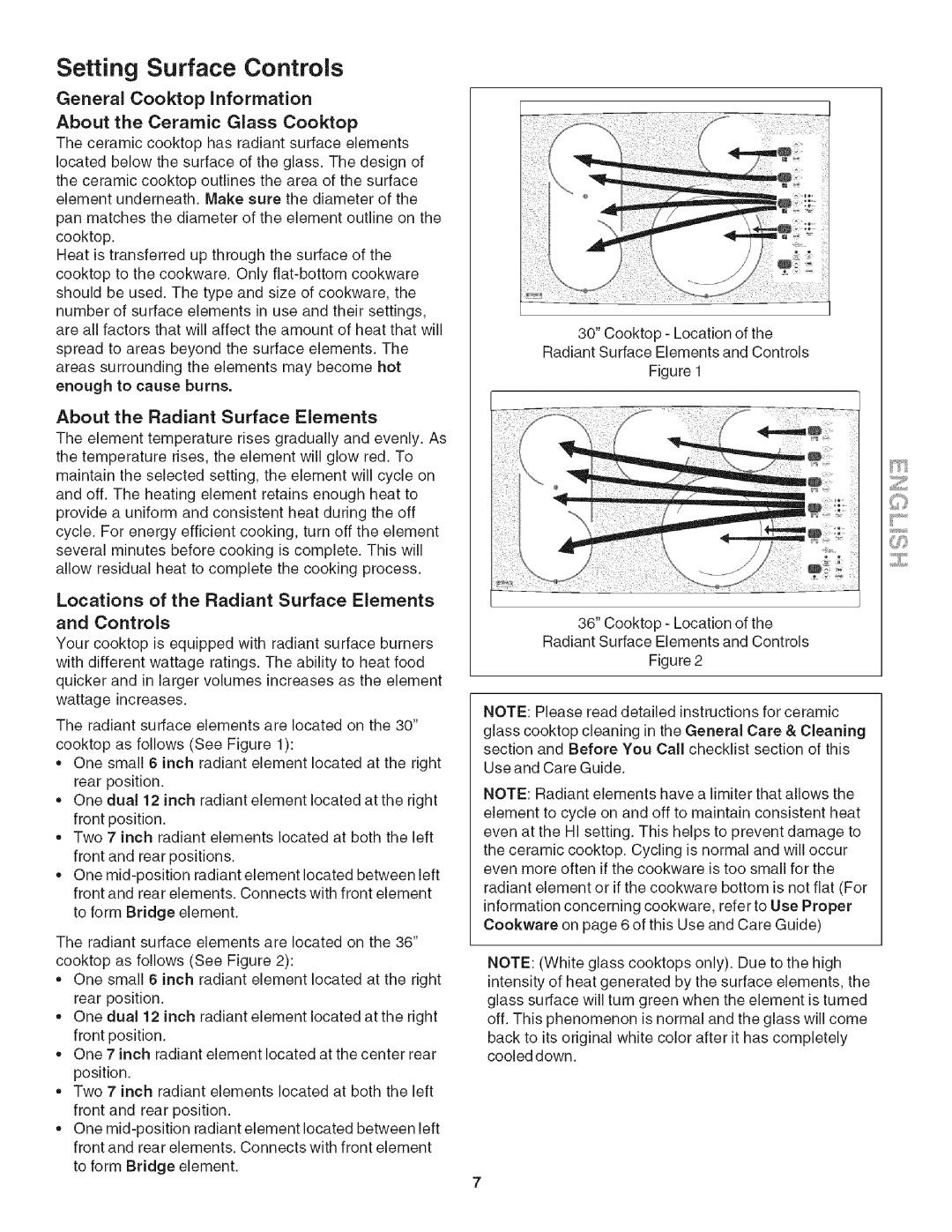 Kenmore 790.4281, 790.4282 manual Setting Surface Controls, General Cooktop information About the Ceramic Glass Cooktop 
