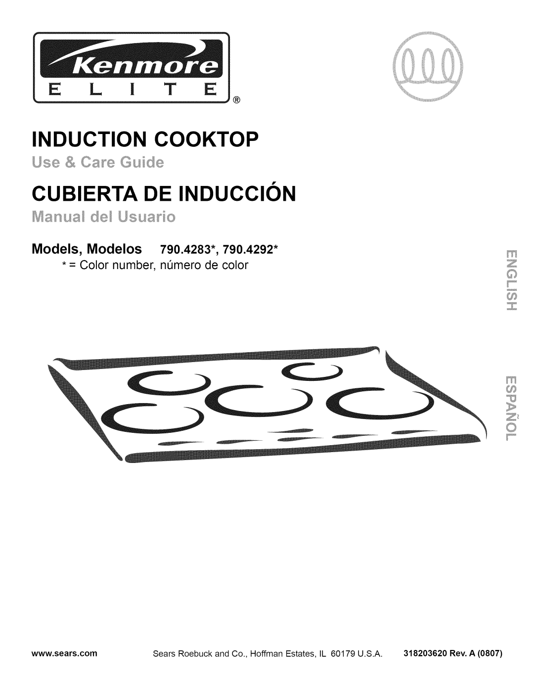 Kenmore 790.4283, 790.4292 manual Induction Cooktop Cubierta DE Induccion 