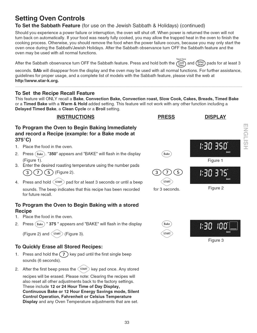 Kenmore 790.45 R0ure, O2bQ, To Set the Recipe Recall Feature, To Program the Oven to Begin Baking with a stored Recipe 