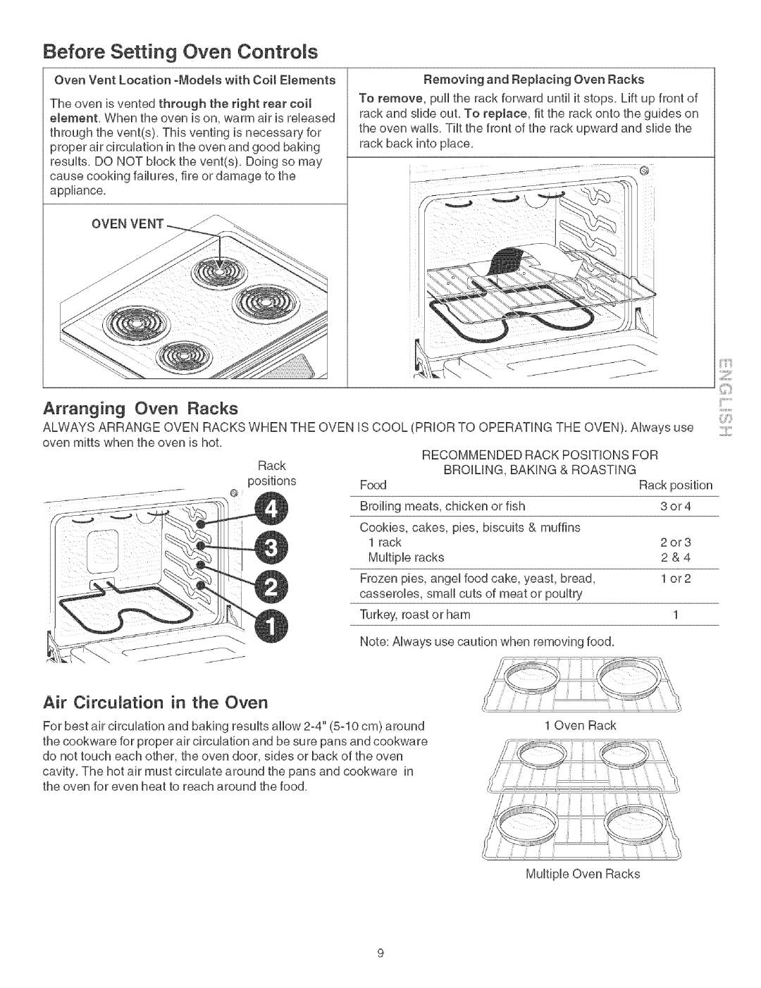 Kenmore 790.46268 manual Before Setting Oven Controls 