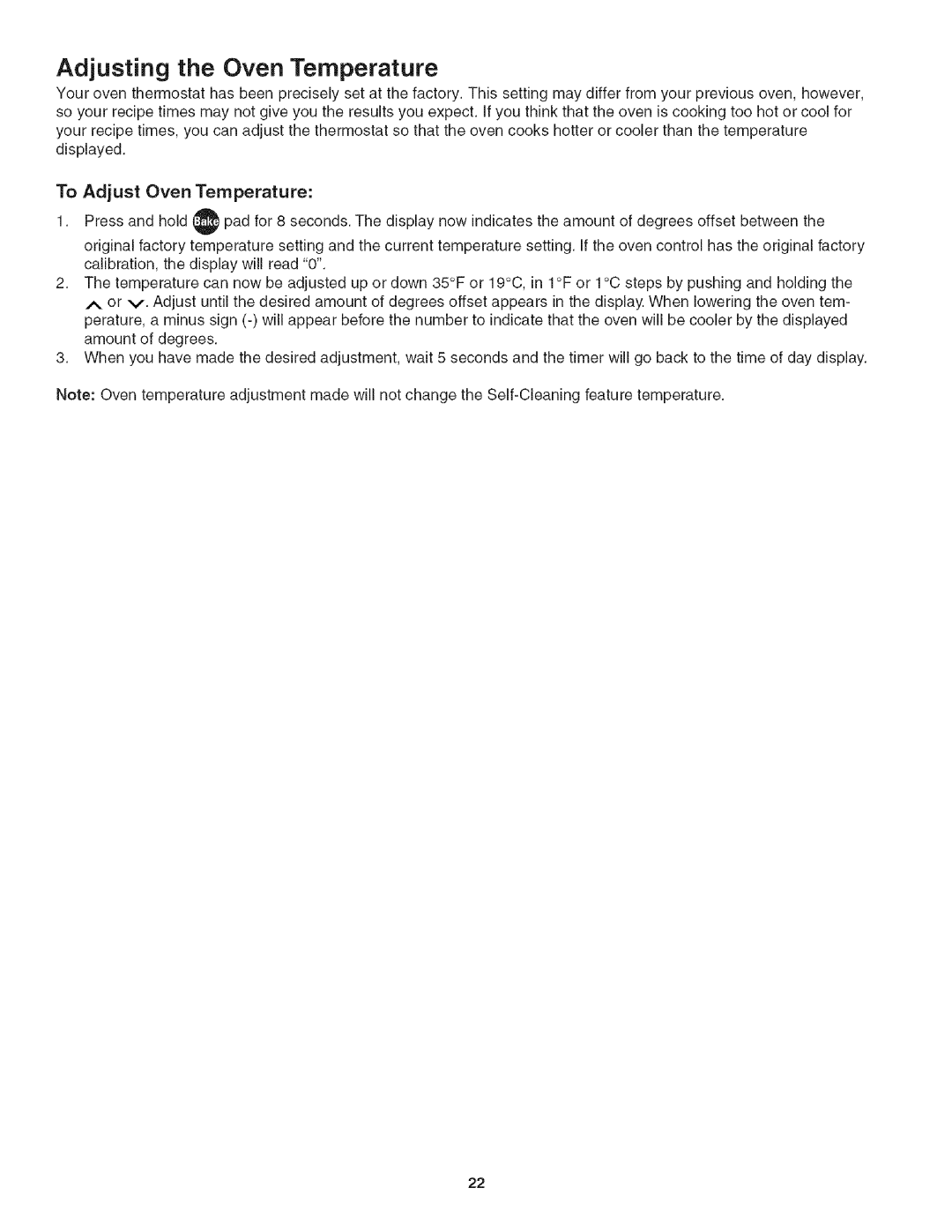 Kenmore 790.4783, 790.4778, 790.4717 manual Adjusting the Oven Temperature, To Adjust Oven Temperature 