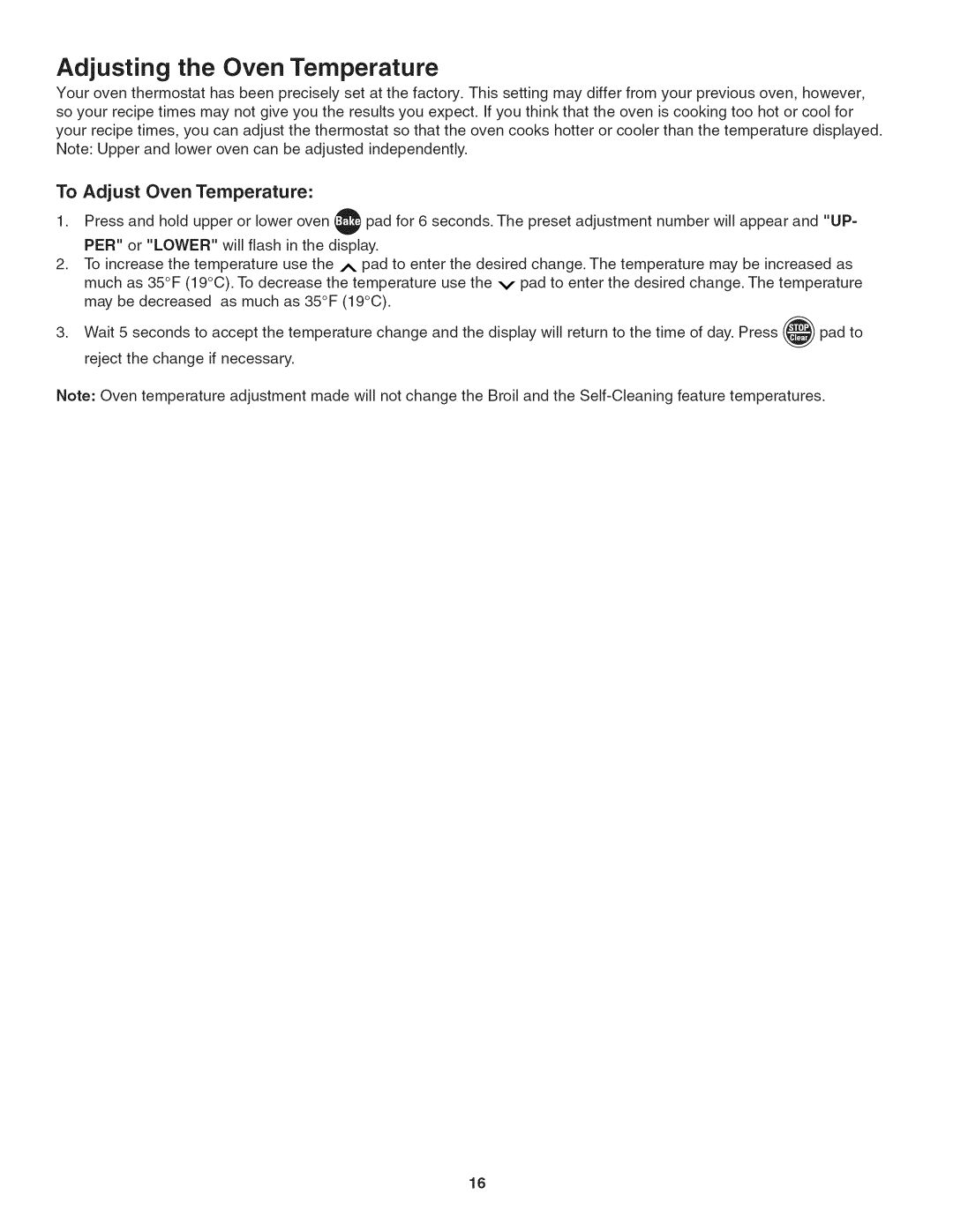 Kenmore 790.4787, 790.4777, 790.4776, 790.4773 manual Adjusting the Oven Temperature, To Adjust Oven Temperature 