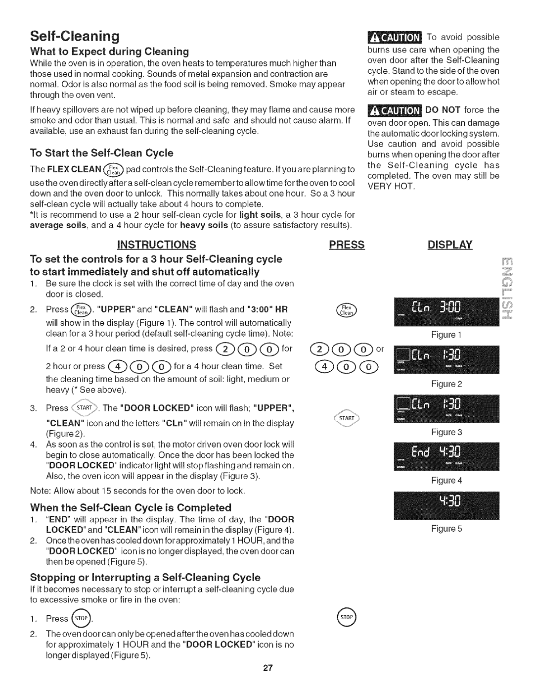 Kenmore 790.479 manual Self=Cleaning, What to Expect during Cleaning, When the Self=Clean Cycle is Completed 