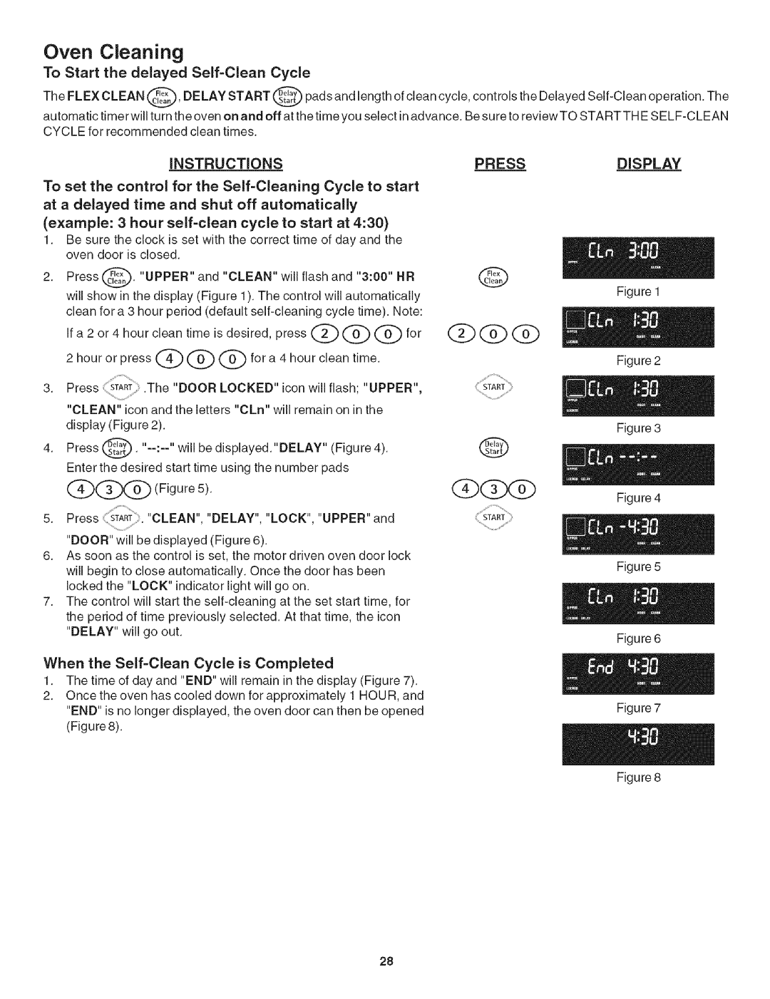 Kenmore 790.479 manual Oven Cleaning, To Start the delayed Self=Clean Cycle, Delay Start 