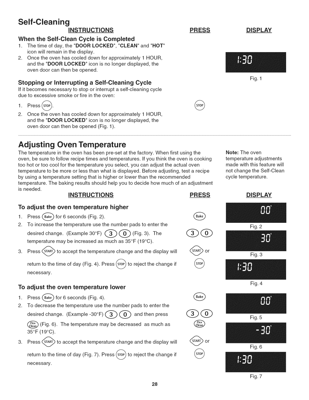 Kenmore 790.4802 manual Adjusting Oven Temperature, When the Self-Clean Cycle is Completed, Adjust Oven temperature Higher 