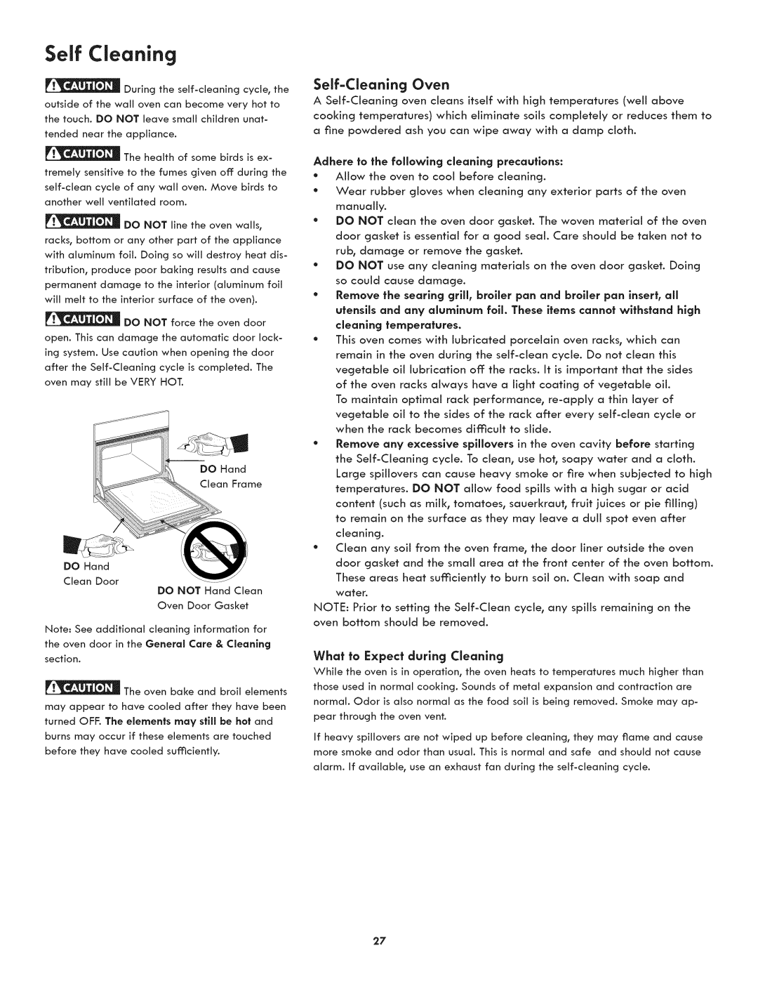 Kenmore 790.4809, 790.4807, 790.4808 manual Self Cleaning, Self-Cleaning Oven, What to Expect during Cleanlng 