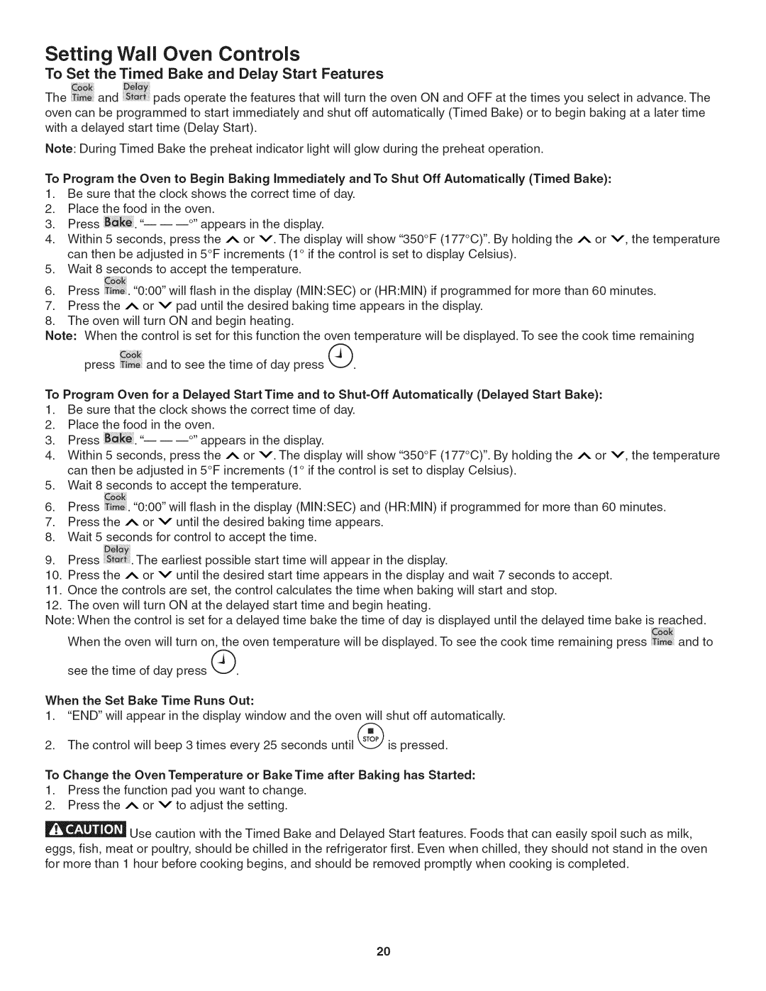 Kenmore 790.4884, 790.4885 manual To Set the Timed Bake and Delay Start Features 