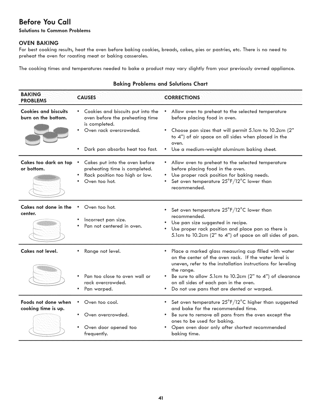 Kenmore 790.488, 790.489 manual Before You Call, Oven Baking, Problems 