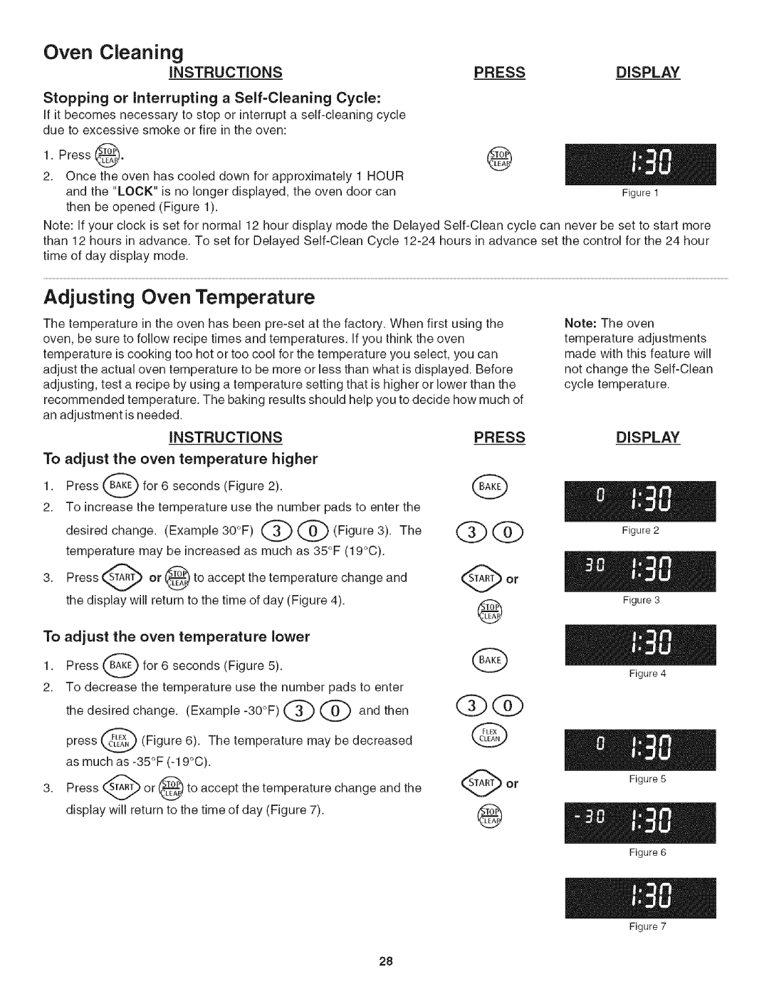 Kenmore 790.4906 manual Zdb, Oven Cleaning, Adjusting Oven Temperature, Stopping or interrupting a Self-Cleaning Cycle 