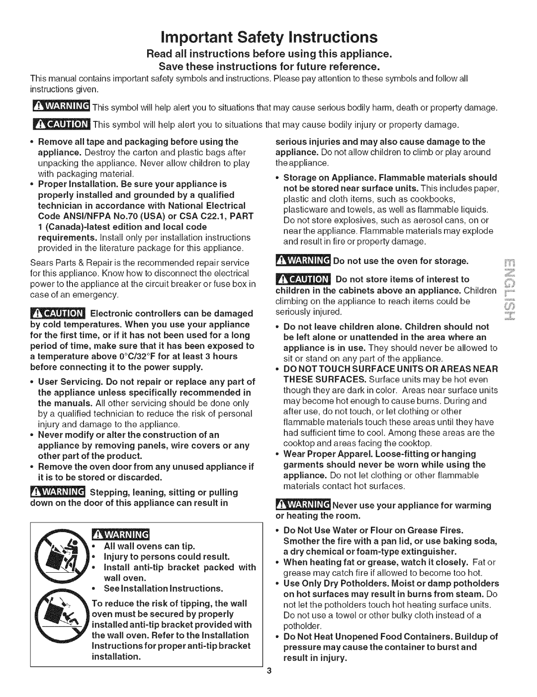 Kenmore 790.4906 manual Read all instructions before using this appliance, Save these instructions for future reference 