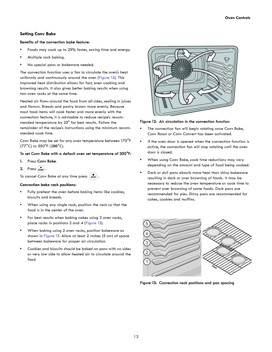 Kenmore 790.4951 manual Setting Conv Bake, Benefits of the convection bake feature, Convection bake rack positions 