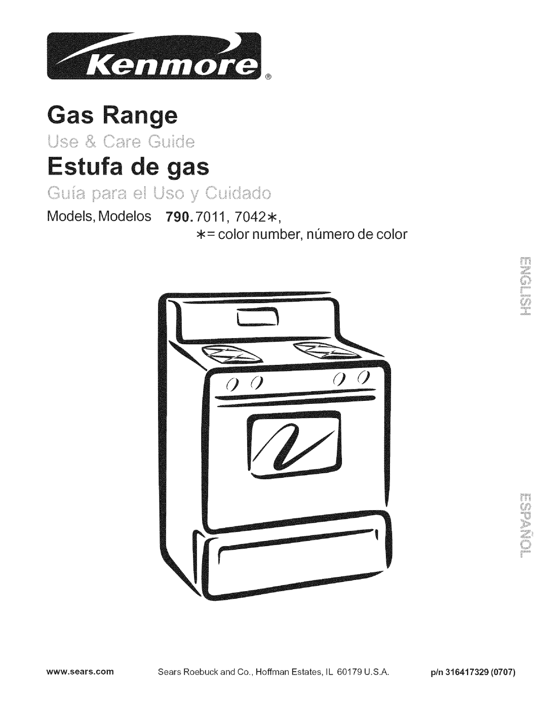 Kenmore 790.7042, 790.7011 manual Estufa e as, Iii Sears Roebuck and Co., Hoffman Estates, IL 60179 U.S.A 