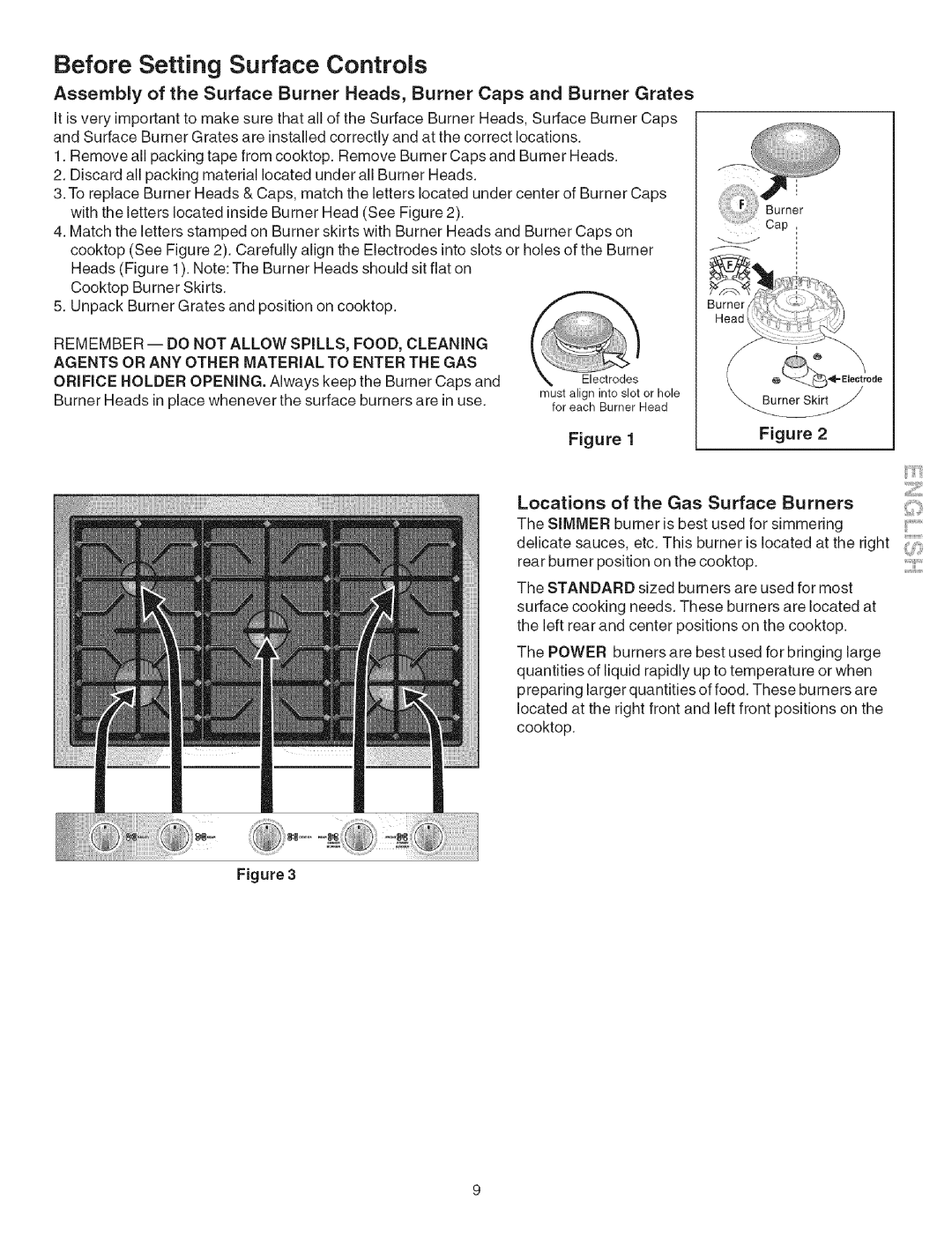 Kenmore 790.754 manual Before Setting Surface Controls, Agents or ANY Other Material to Enter the GAS, Locations 