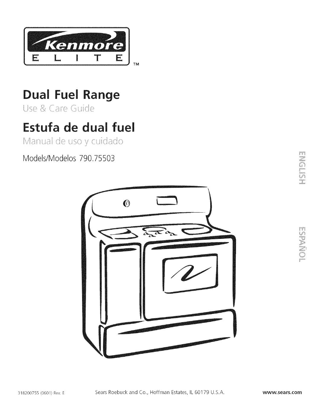 Kenmore 790.75503 manual Dual Fuel Range, Models/Modelos 