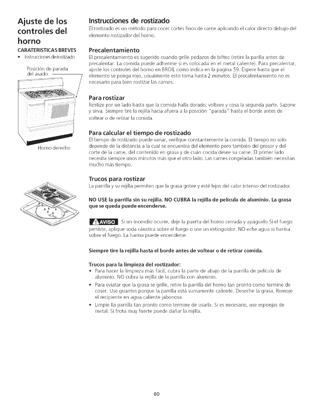 Kenmore 790.75503 Instrucciones de rostizado, Precalentamiento, Para calcuJar el tiempo de rostizado, Trucos para rostizar 