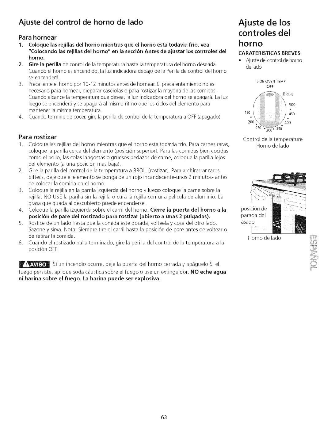 Kenmore 790.75503 manual Ajuste del control de homo de lado 