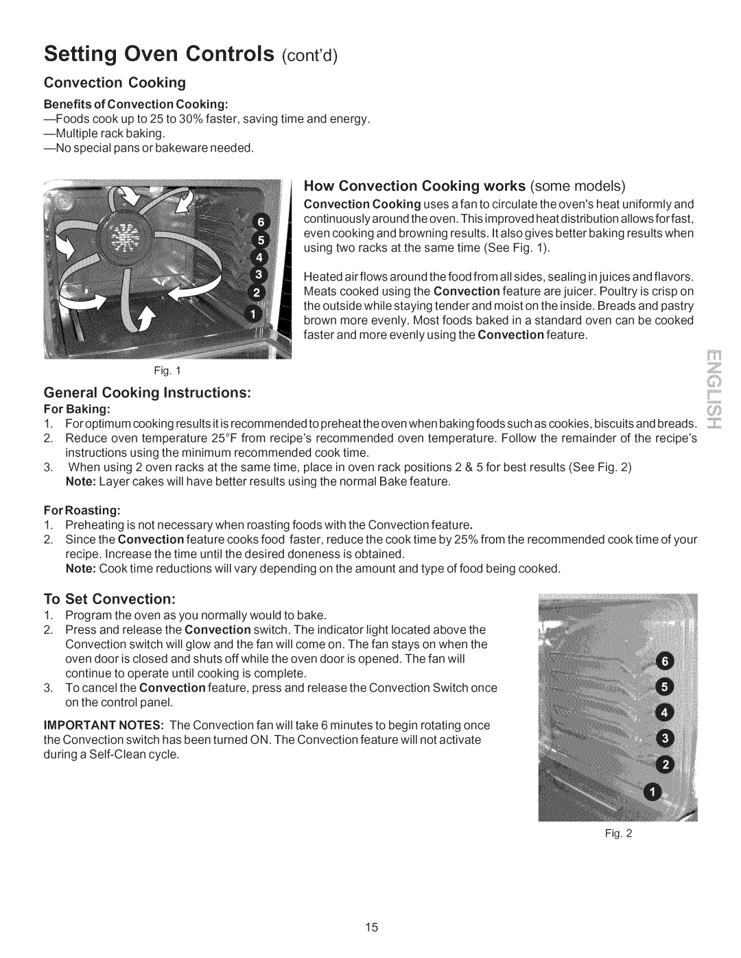 Kenmore 790.7746, 790.7747 How Convection Cooking works some models, General Cooking Instructions, To Set Convection 