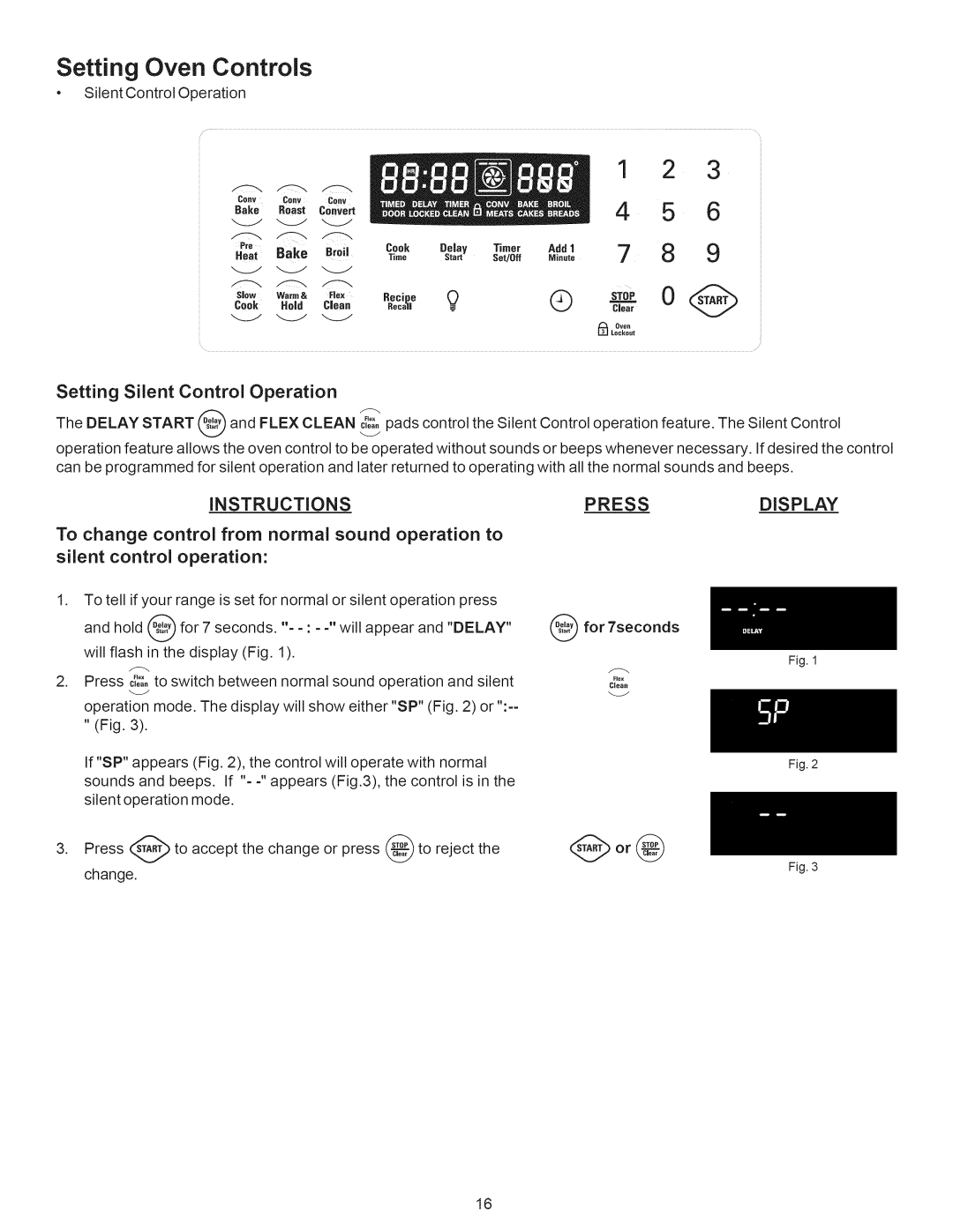 Kenmore 790.7889, 790.7888 manual Setting Silent Control Operation, INSTRUCTiONS, Delay Start Flex Clean, Control Silent 