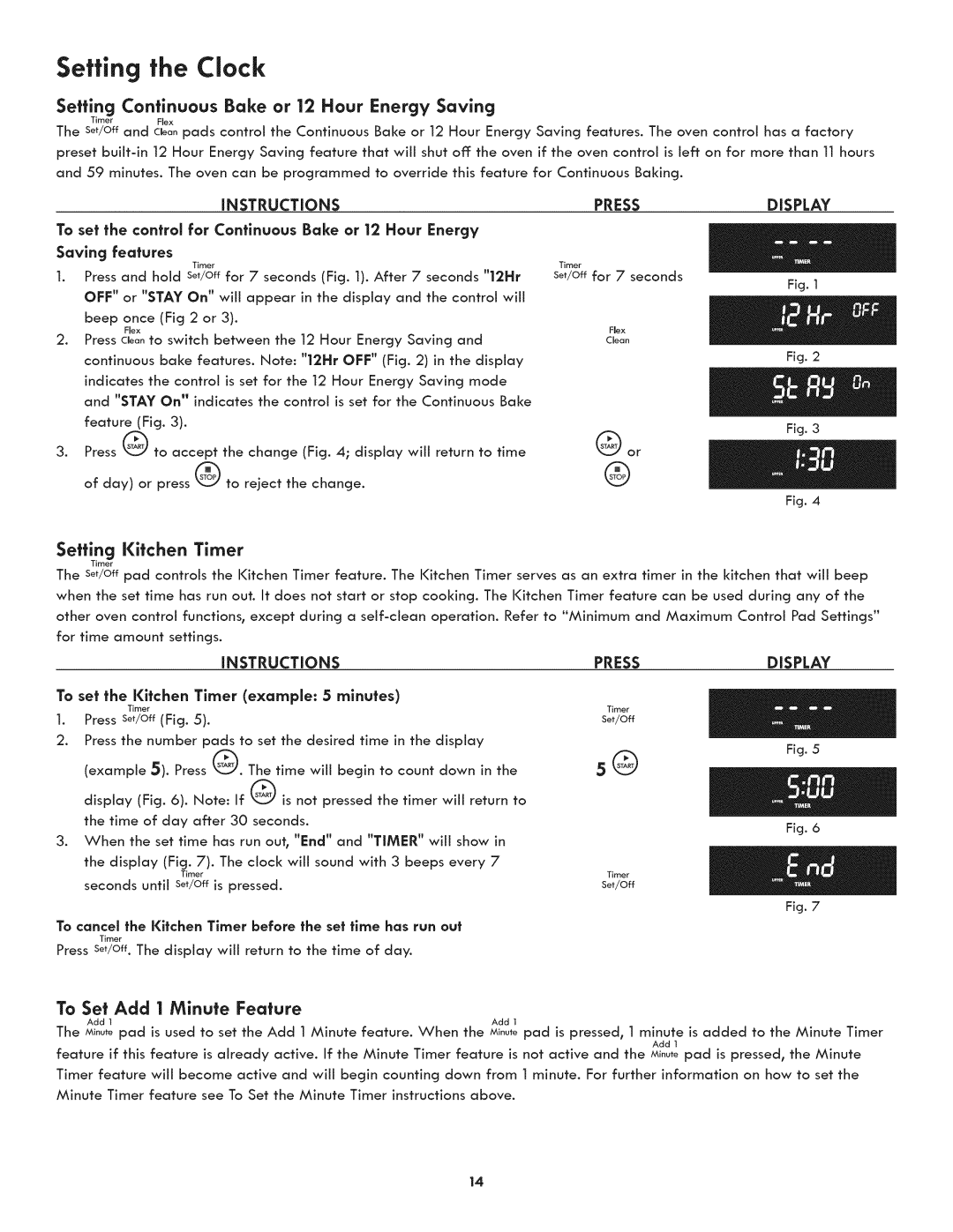 Kenmore 790.7892, 790.7890 manual Setting Continuous Bake or 12 Hour Energy Saving, Saving features, Setting Kitchen Timer 